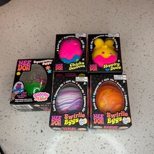 NeeDoh 2025 Easter Squishy Swirlie & Hoppity Egg Toys - Bright Multicolor